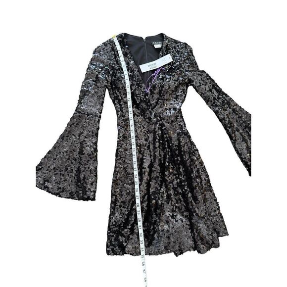 Jovani Black Sequin Mini Dress Size 0 - Picture 7 of 9